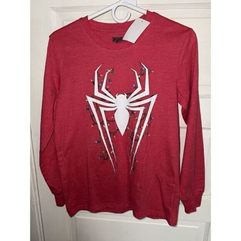 Marvel Spider-Man Icon Badge Long Sleeve Shirt Red Youth Size Large